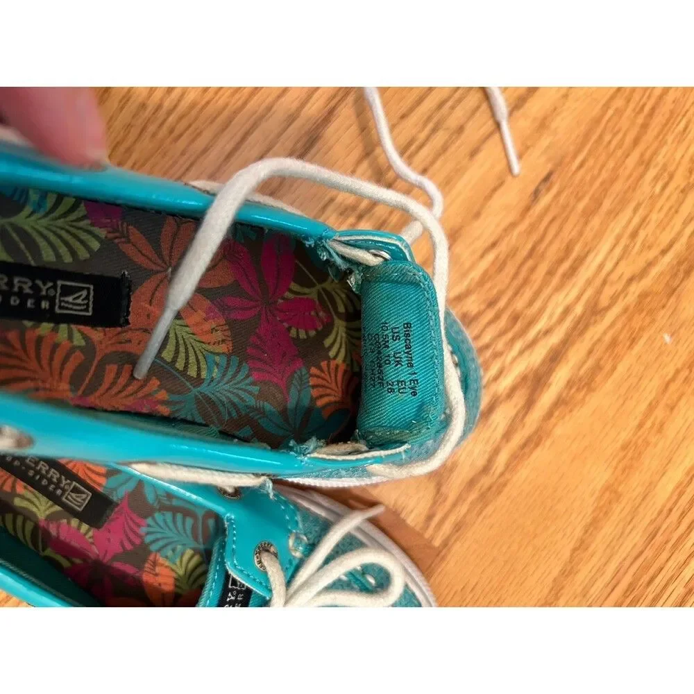 Sperry Biscayne 1 Sequin Eye Boat Shoes Loafers Little Girls Toddlers Size 10.5